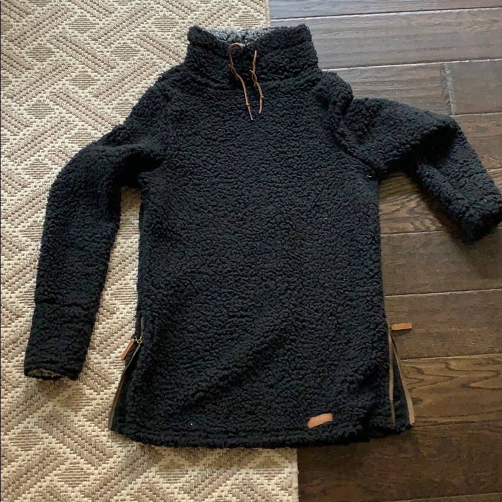Cowl Neck Sherpa Sweater - Marley Lily